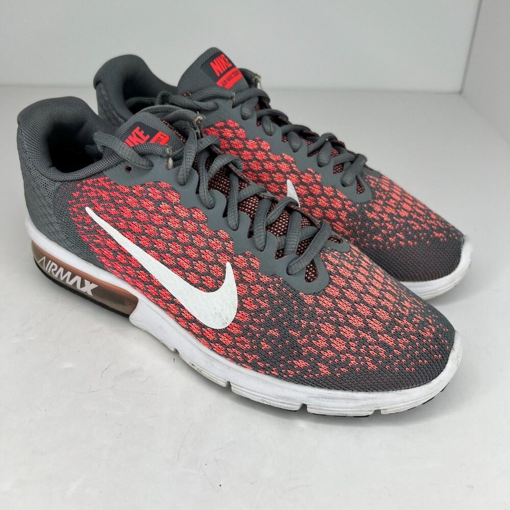 Nike Womens 852465-003 Gray Hot Punch Air Max Sequent 2 Size 8.5 Running Shoes - Picture 2 of 9